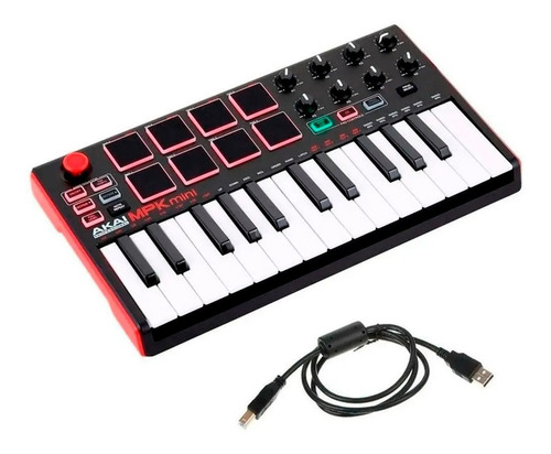 Teclado Controlador Akai Mpk Mini Mk2 C/ 25 Teclas Usb