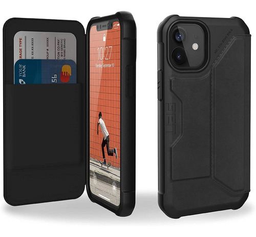 Funda Para iPhone 12 Mini - Negra Con Tarjetero Urban Armor