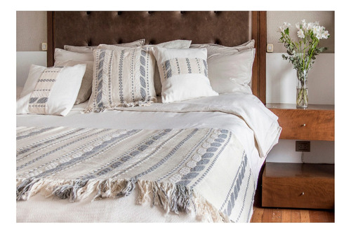 Fundas Laurel Decorativas X2 Sillón Cama Living 40x40 Color Perla