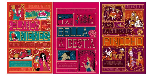 Pack Blanca Nieves + La Bella + Aventuras Pinocho Minalima