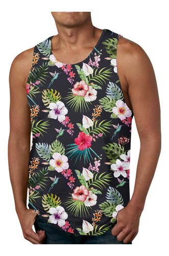 Camiseta Sin Mangas Hawaiana Con Estampado 3d, No Casual, Pa
