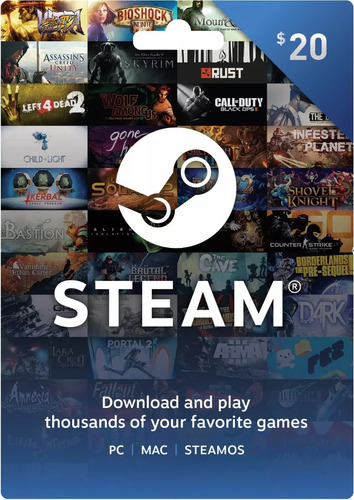 Gift Card Steam 20 Usd