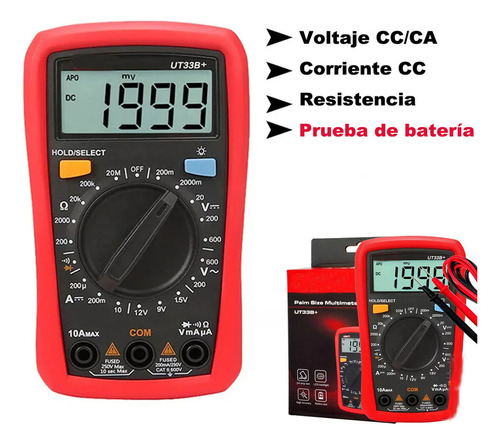 Mini Multímetro Digital 600v 10a Portátil Ergonômico Ut33b+