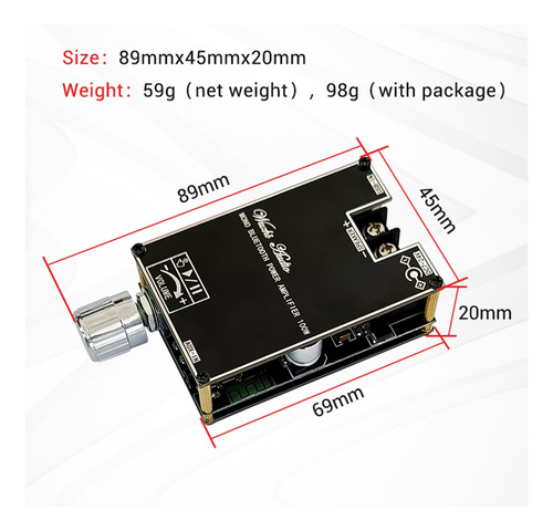 Módulo Amplificador De Potencia De Audio Mono Bt -1001b 100w