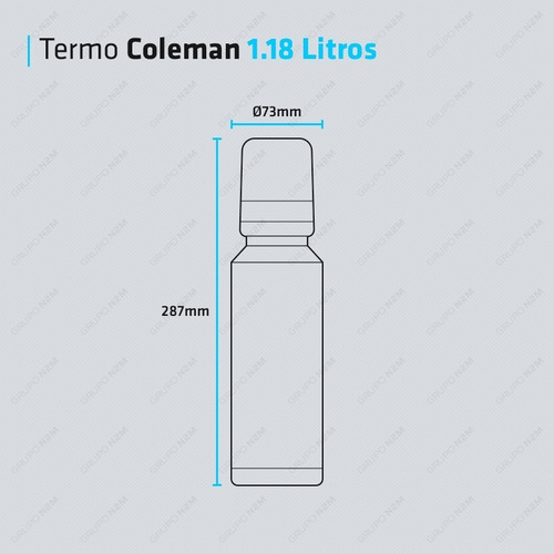 Imagen 5 de 10 de Termo Coleman Matero De Acero Inoxidable 1.18 L Negro / Azul