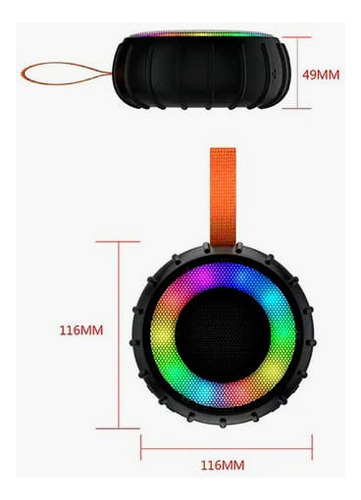 Caixinh De Som À Prova D'agua Bluetooth Portátil Potente 10w Cor