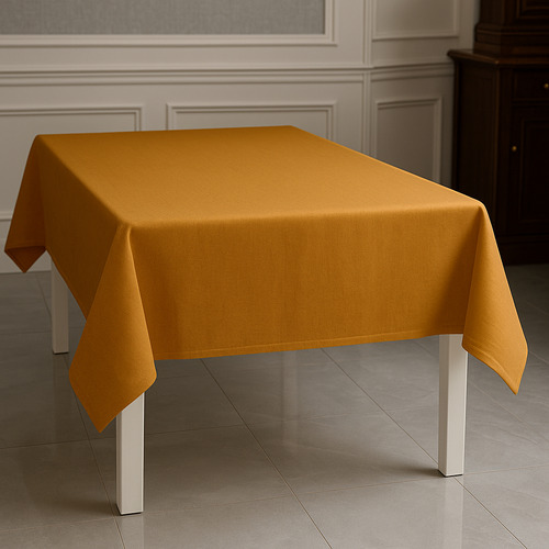 Mantel Rectangular De Microfibra 125x200 Cm Mostaza
