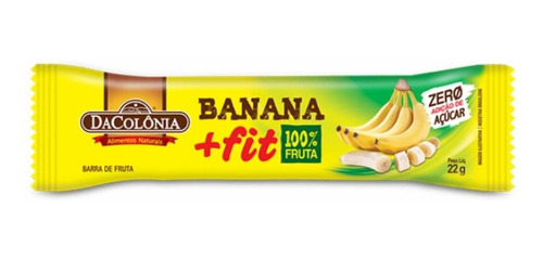 Barra De Fruta Banana Fit Zero Adição Açúcar Dacôlonia 22g