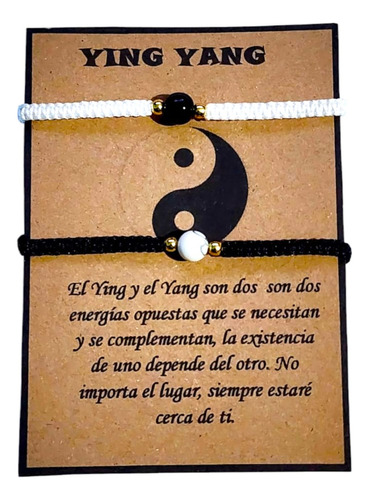 Dúo Pulseras Ying Yang Pareja Amistad Novios Amor Regalo