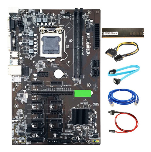 Kit De Placa Base Minera B250 Btc Lga1151 Ddr4 Pci-e X16 Con