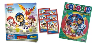 Paw Patrol Kit Álbum + 25 Figurinhas + 1 Revistinha Colorir