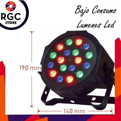 Pack X2 Luz Proton 18 Led Efectos Luces Rgb Audioritmico Dmx Dj Profesional Colores Programable Fiestas Eventos Salon