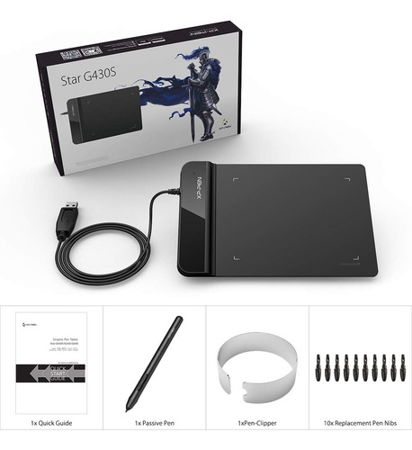 Tableta Gráfica Xp-pen Star G430s Dibujo Digital Negro