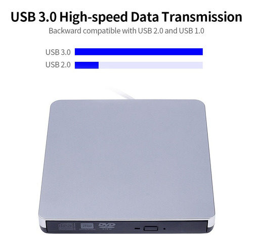 Usb 3.0 Unidade Óptica Externa Ultra-fina Cd-rw Dvd-rw