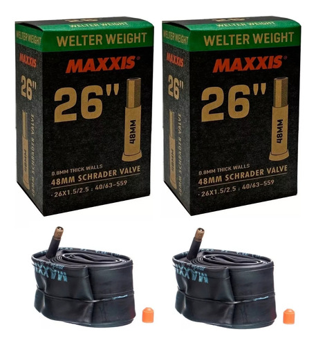 Pack 2 Camaras Maxxis Aro 26 X 1.50/2.50 Valvula Auto 48mm