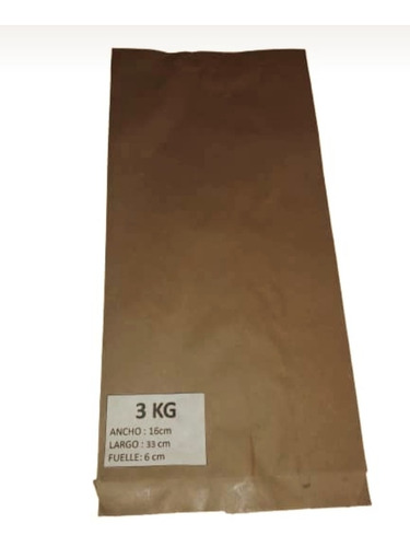 Bolsas De Papel Kraf 3kg Cantidad Minima 200 Bolsas