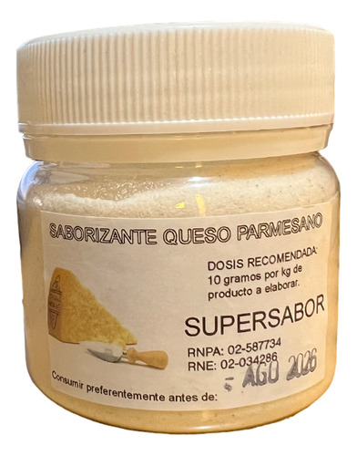 Saborizante Sabor Queso Parmesano Apto Veganos 250 Gramos