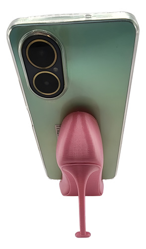 Soporte Celular Visionara Zapatilla Tacon Escritorio Rosa