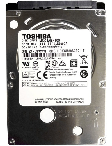 Disco Duro Interno Toshiba Mq04abf Series Mq04abf100