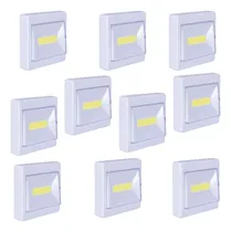Comprar Pack X 10 Luz Tecla Doble Led Pilas Placard Pasillos Alacena