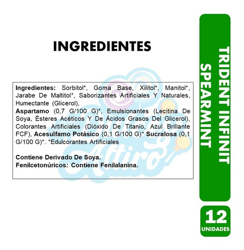 Imagen 2 de 4 de Chicle Trident Infinit Wowmint Display 12 Unidades