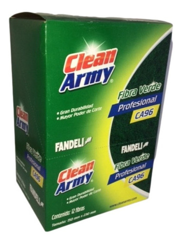 Fibra Verde Multiusos Clean Army Ca96, 12 Piezas 