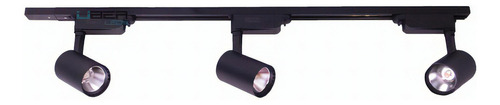 Trilho Eletrificado 3 Spot Led Cob 15w Preto 3000k Cor Preto Voltagem 110v/220v (bivolt