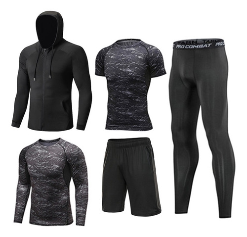 Traje De Fitness Ropa De Entrenamiento De 5 Pcs Para Hombre