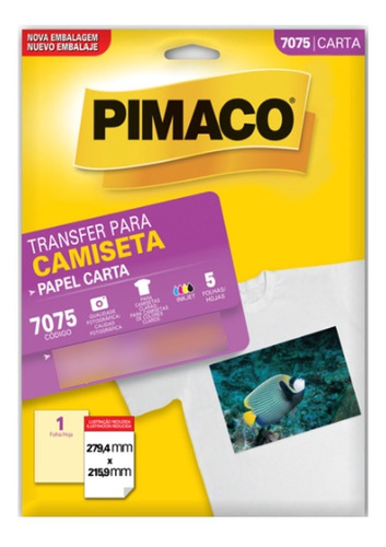 Papel Transfer Pimaco 7075 Tecidos Claros- 15 Folhas 215x279