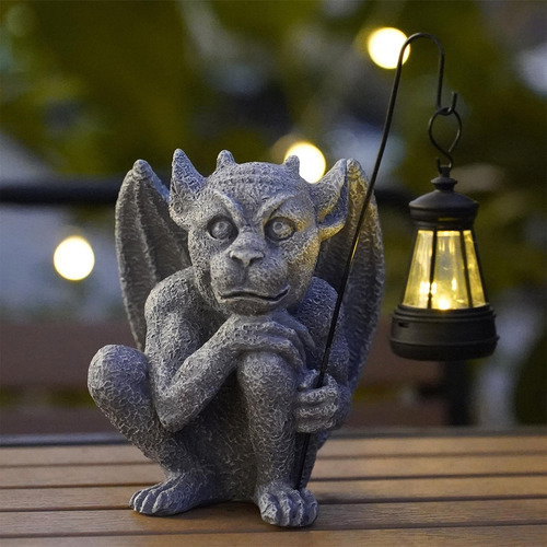 Estatua De Para Jardín, Adorno Con Luz Solar, Impermeable,