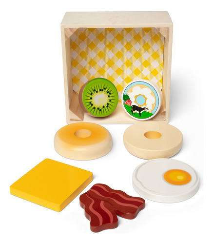 Melissa & Doug, Set De Juego De Caja De Pícnic De Desayuno De Madera Para Niños Y Niñas A Partir De 2 Años