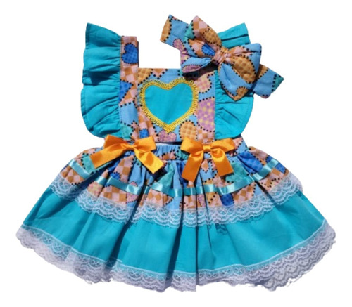 Roupa Bebê Menina Festa Junina Xadrez Mesversário