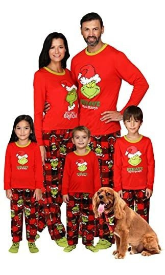 The Grinch Navidad Los Pijamas Familia PJ para Adultos y Niños 