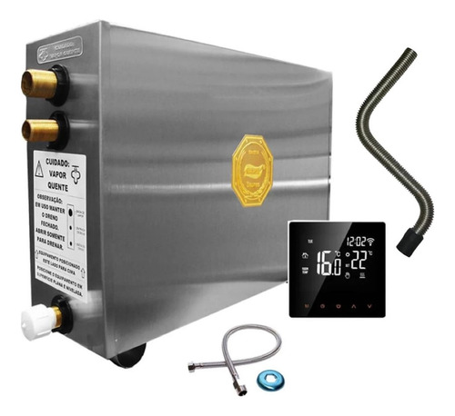 Sauna Vapor Impercap 12kw + Smart Wifi + Tubo Aço 220v Tri