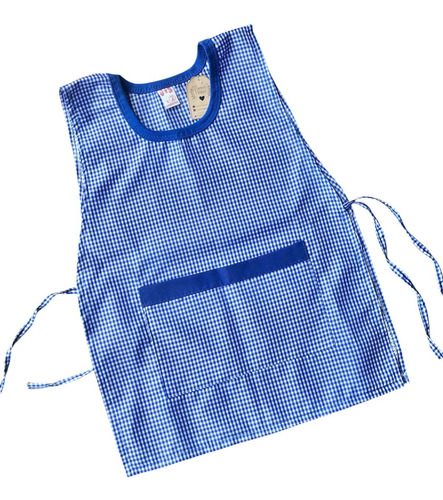 Poncho Pechera Cuadrille Azul Colegio Escolar Uniforme