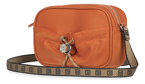 Bolsa Crossbody Cloe Para Mujer Chica Con Jareta Color Naranja