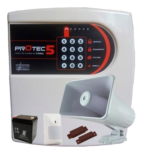 Kit Alarma Protec 5 Residencial Contrarobo Cableado