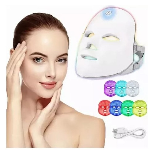 Máscara De Terapia Facial Profesional Con 7 Colors Led Luz