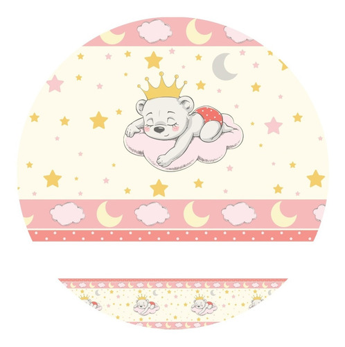 Faixa Decorativa De Parede Para Quarto De Bebê 3mx15cm Cor Princesa Ursinha