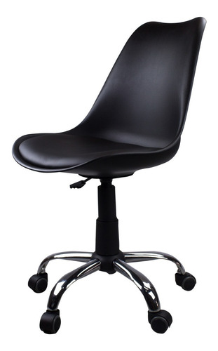 Cadeira Giratória Em Abs Preta Com Design Eames Dkr Office