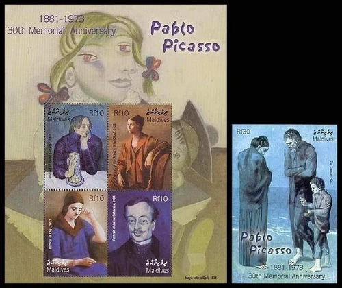 Arte - Pintura - Picasso - Maldivas - Hojita + Block Mint