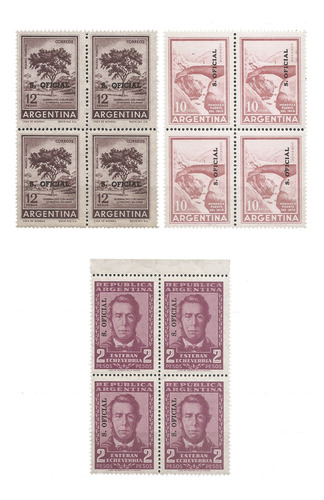 Argentina Servi Ofi 387/396a/408- Gj 712/769/751 $ Mint