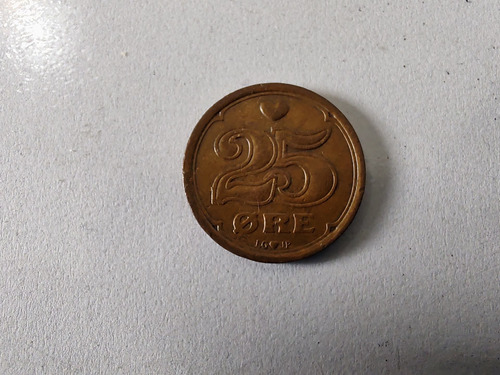 Moneda Dinamarka 25 Ore 1990 (x699.