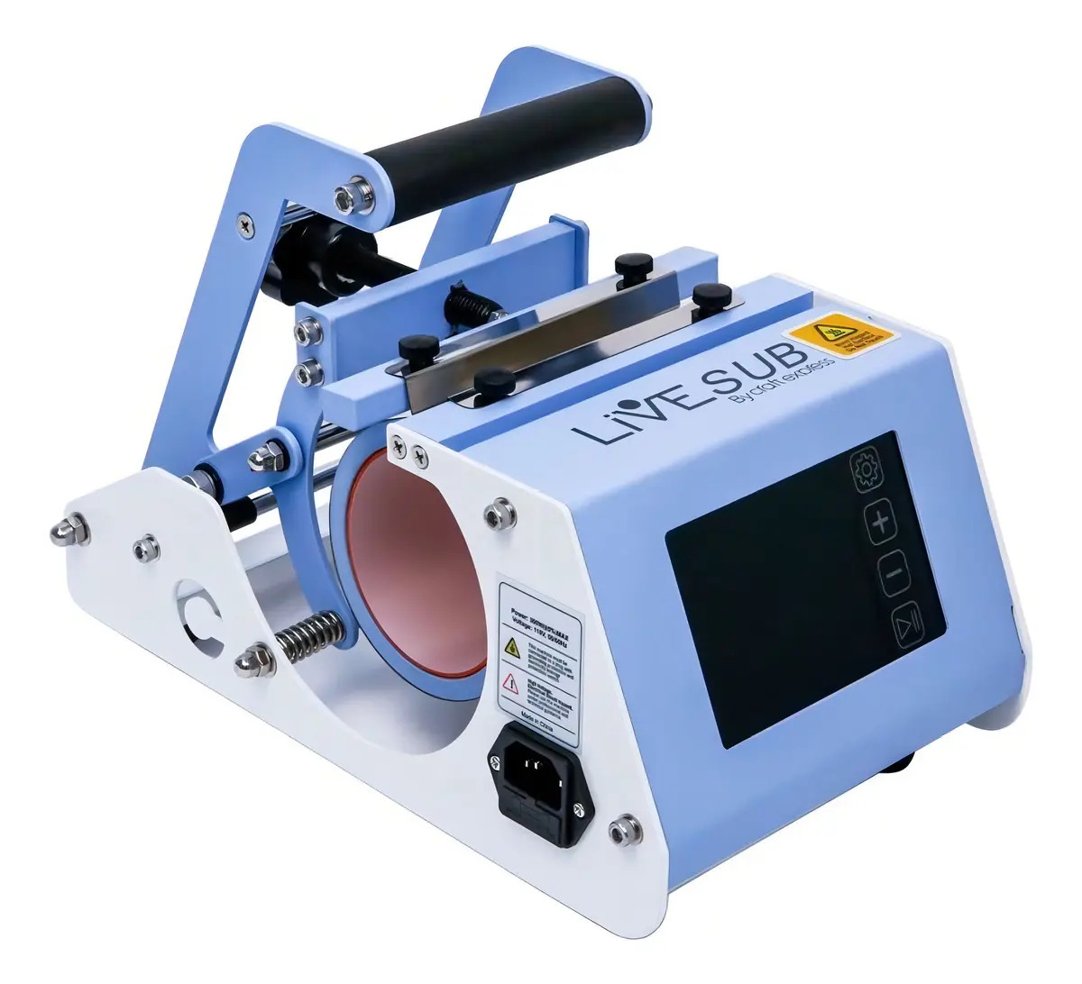 Prensa Termica Cilíndrica para Sublimação Touchscreen Elite By Craft Express Azul Estampar Canecas Copos Garrafas