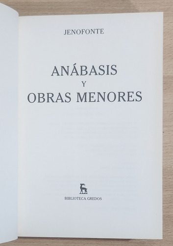 Jenofonte Anábasis Helenicas Ciropedia Sócrates Gredos (Usado)
