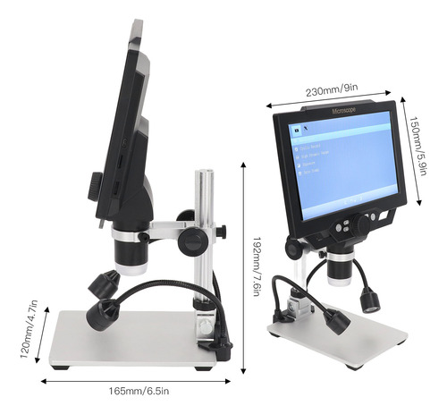 Microscopio Digital Con Aumento De 1600x, 12 Mp, 9 Pulgadas,