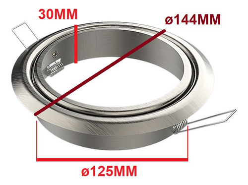 Imagen 2 de 5 de Spot Embutir Redondo Embutido Acero Ar111 Led Gu10 220v