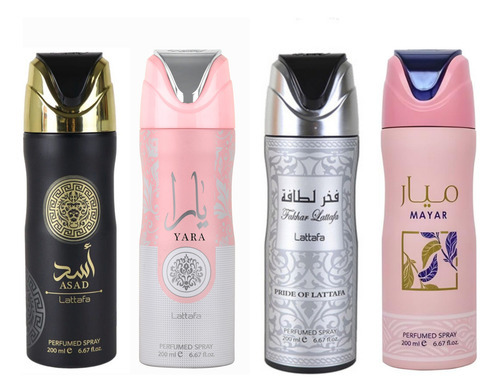 4 Perfumes Árabes Aerosol Orginales De Lattafa