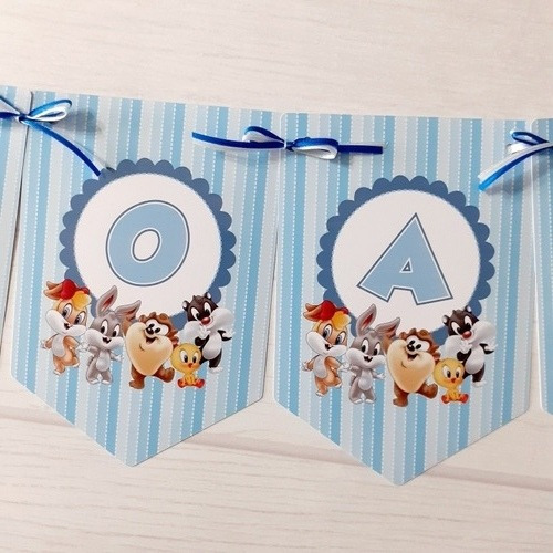 Banderin Personalizado Looney Tunes Baby