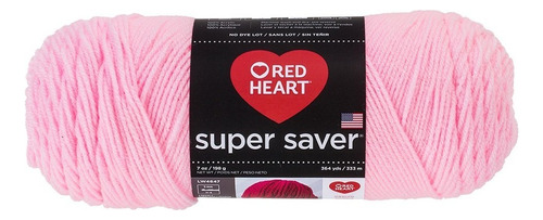 Estambre Acrílico Liso Super Saver Red Heart Coats Color 0373 Petal Pink